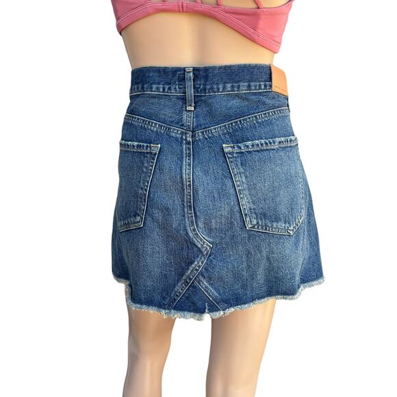 New Citizens of Humanity Premium Vintage Blue Cut Off Denim Jean Mini Skirt 28 - Picture 4 of 12